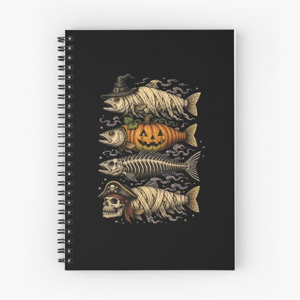 Item preview, Spooky Fish Halloween Ghost Pumpkin Skeleton Mummy designed and sold by felixpalette.
