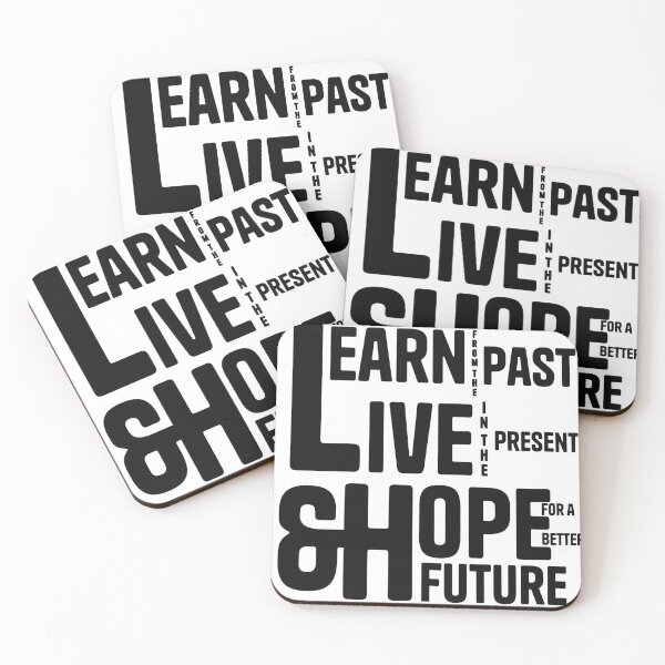 Item preview, Learn From The Past Live In The Present Hope For A Better Future | Black Typography Motivational Quote Print designed and sold by MoonHoneybyImani.