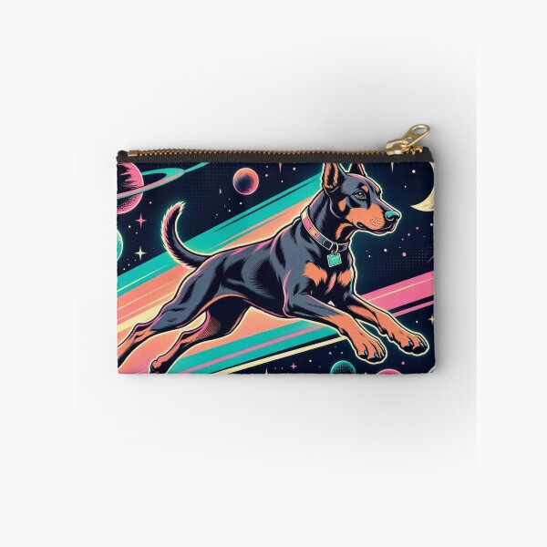 Item preview, Cosmic Doberman – Neon Space Adventure Illustration designed and sold by Dogandesighn.