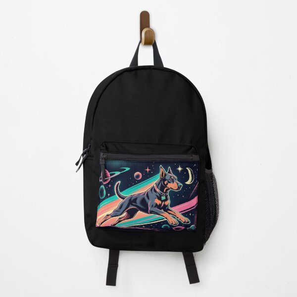Item preview, Cosmic Doberman – Neon Space Adventure Illustration designed and sold by Dogandesighn.