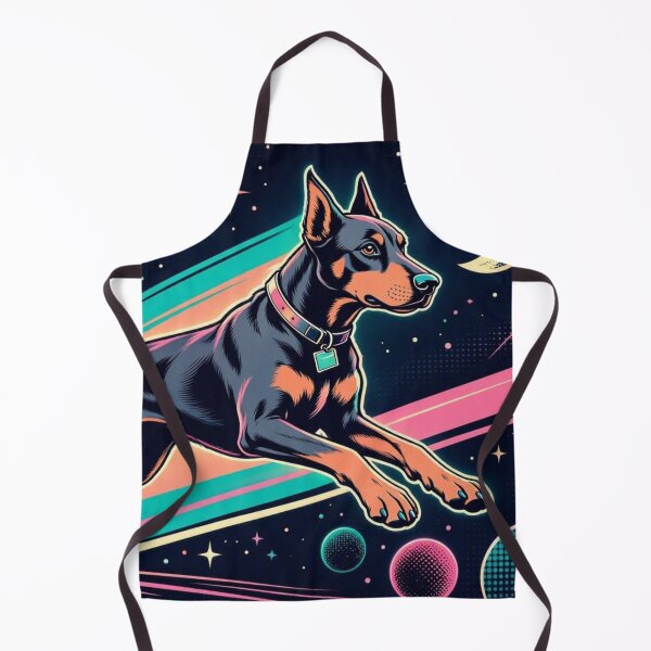 Item preview, Cosmic Doberman – Neon Space Adventure Illustration designed and sold by Dogandesighn.