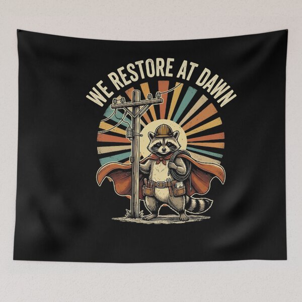 Item preview, We Restore At Dawn Lineman Power Restoration Electrician Utility Worker designed and sold by w66aboo.