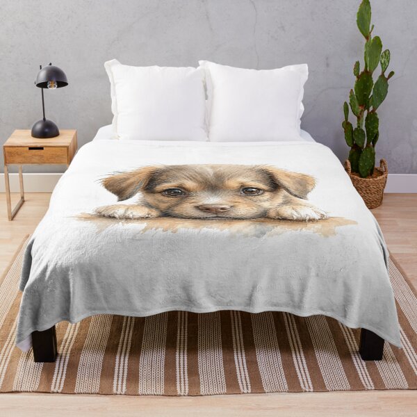 Item preview, Peekaboo Puppy – Cute Watercolor Dog Drawing designed and sold by Russell Thorne.