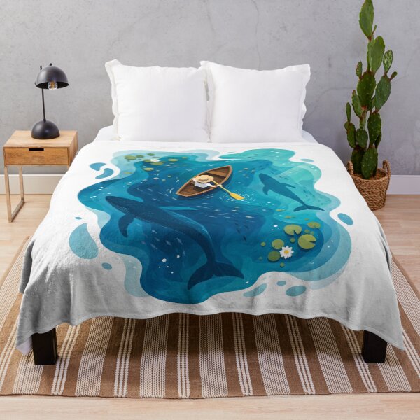 Item preview, Whales and Lilies in Azure Waters designed and sold by Pure Craft.