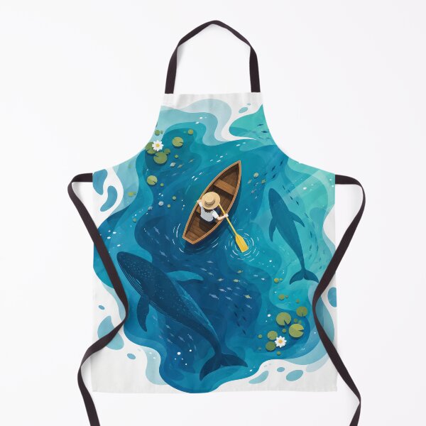 Item preview, Whales and Lilies in Azure Waters designed and sold by Pure Craft.