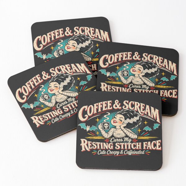 Item preview, Coffee And Scream Resting Stitch Face Retro Monster designed and sold by GiftsProShop.