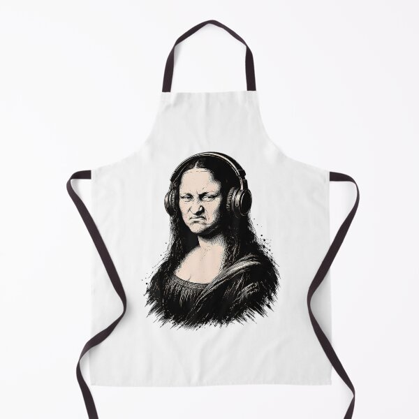 Item preview, Grumpy Mona Lisa Wearing Headphones Meme designed and sold by YeppiStudio.