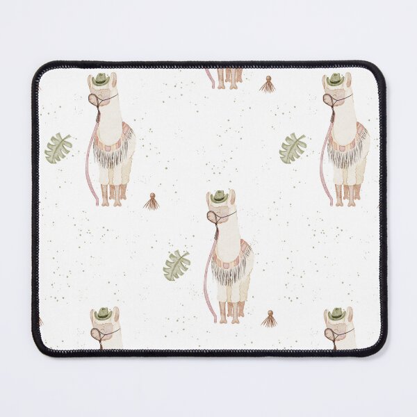 Item preview, Cool Watercolor Llama in Hat and Glasses Speckled White Pattern designed and sold by svitlaarty.