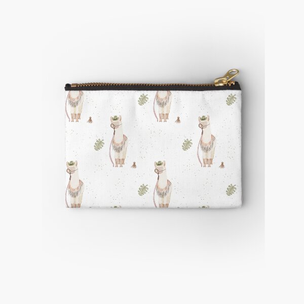 Item preview, Cool Watercolor Llama in Hat and Glasses Speckled White Pattern designed and sold by svitlaarty.