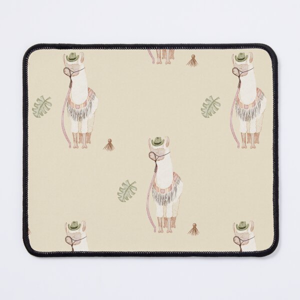 Item preview, Cool Watercolor Llama in Hat and Glasses Sand Cream Pattern designed and sold by svitlaarty.