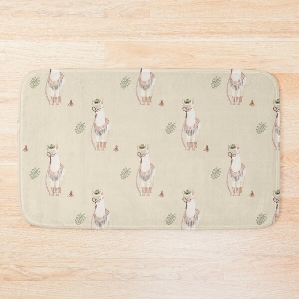 Item preview, Cool Watercolor Llama in Hat and Glasses Sand Cream Pattern designed and sold by svitlaarty.