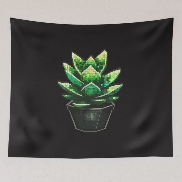 Item preview, A Pixelated Succulent for Retro Gaming Fans designed and sold by STATIC SOUL.
