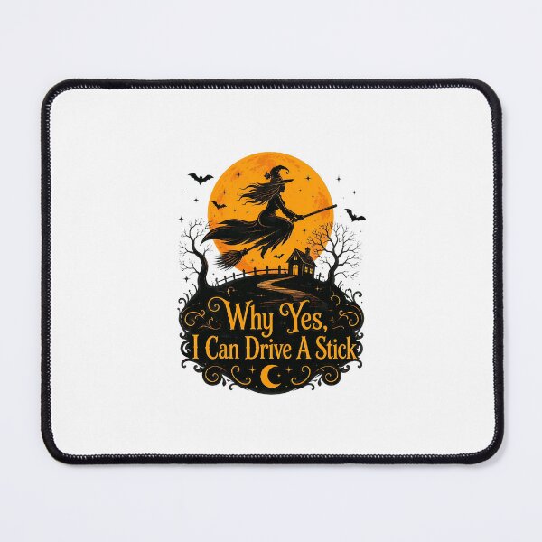 Item preview, Witch Driving A Stick Halloween Full Moon designed and sold by felixpalette.