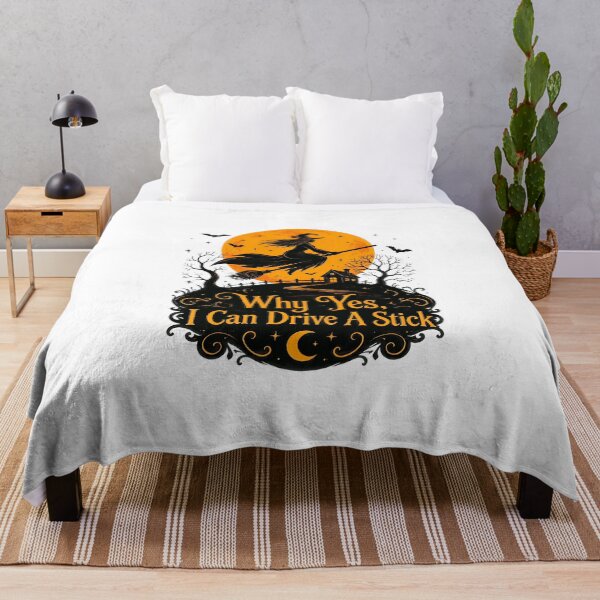Item preview, Witch Driving A Stick Halloween Full Moon designed and sold by felixpalette.
