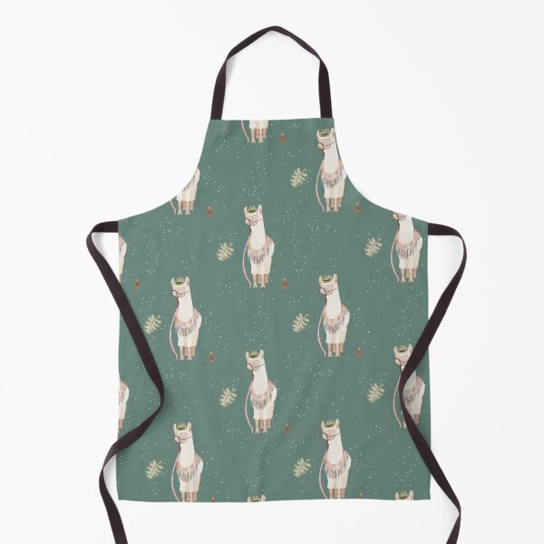 Item preview, Cool Watercolor Llama in Hat and Glasses Deep Teal Pattern designed and sold by svitlaarty.