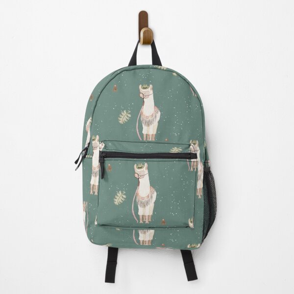 Item preview, Cool Watercolor Llama in Hat and Glasses Deep Teal Pattern designed and sold by svitlaarty.