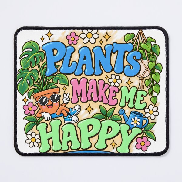 Item preview, Plants Make Me Happy – Cute Plant Lover Retro Design designed and sold by LinaDesign Store.