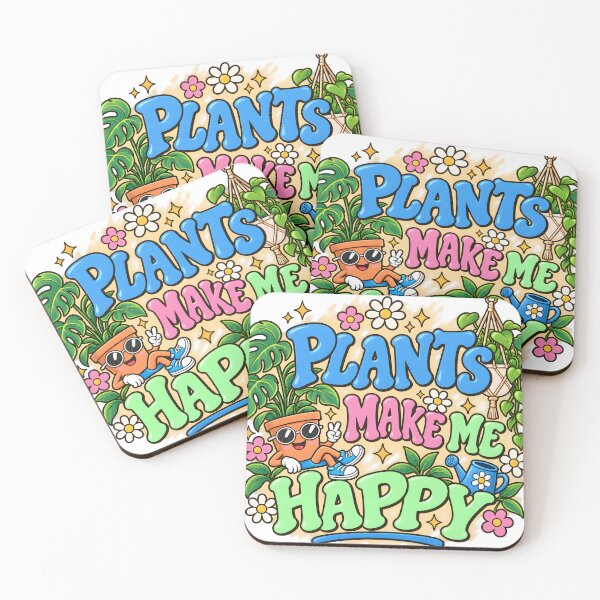 Item preview, Plants Make Me Happy – Cute Plant Lover Retro Design designed and sold by LinaDesign Store.