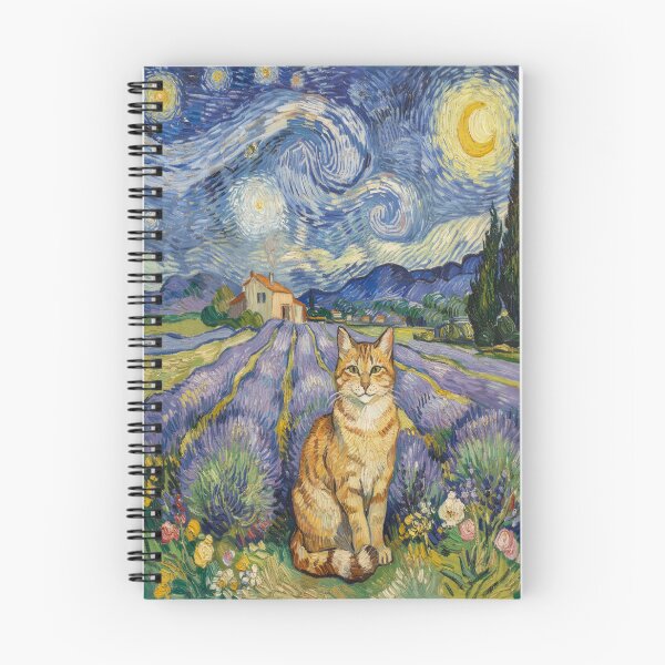 Item preview, Van Gogh Inspired Orange Cat in Lavender Field – Whimsical Provence Countryside Impressionist Wall Art designed and sold by Tamas Das.