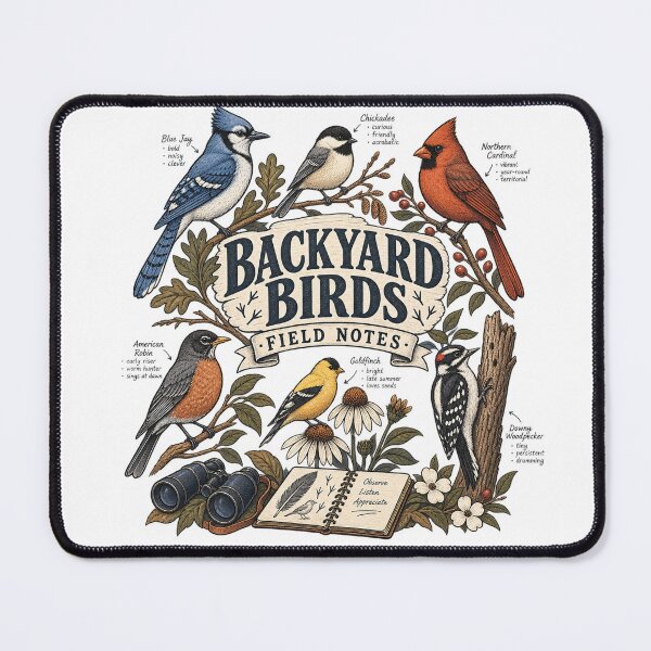 Item preview, Backyard Birds Field Notes Birdwatching T-Shirt designed and sold by Bold Habit Co..