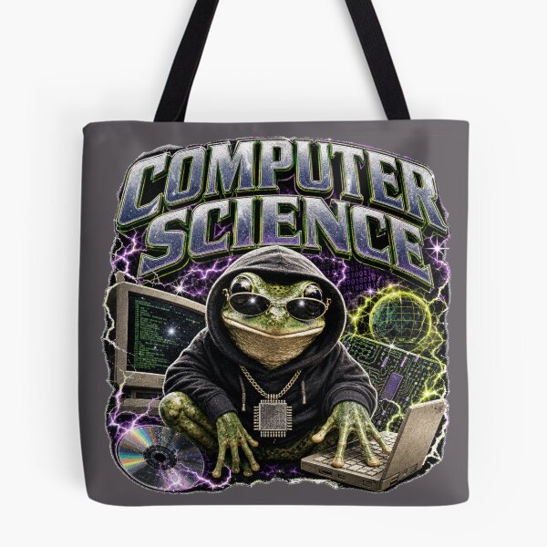 Item preview, Computer Science Frog Vintage 90s Bootleg T-Shirt | Funny CS Major CPU Chain Cyberpunk Hacker Toad Gift designed and sold by illeN-Art-World.