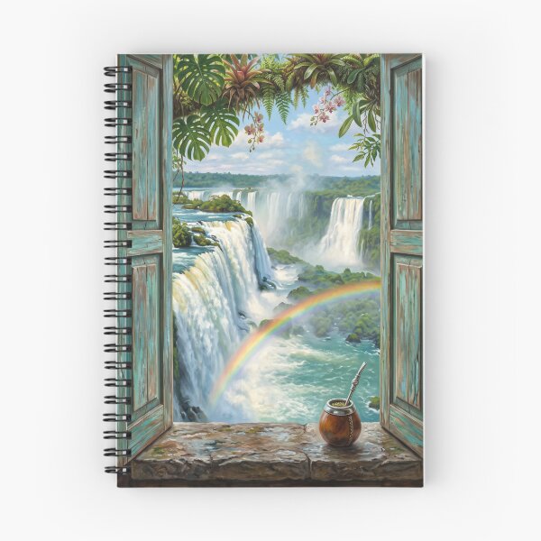 Item preview, Iguazu Falls Tropical Window View Art Print designed and sold by Ada’s Mystic Atelier .