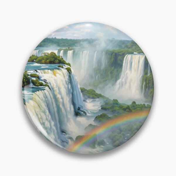 Item preview, Iguazu Falls Tropical Window View Art Print designed and sold by Ada’s Mystic Atelier .