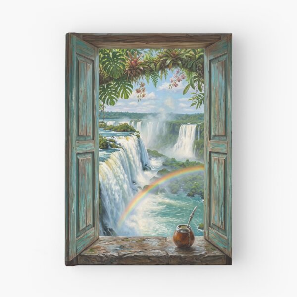 Item preview, Iguazu Falls Tropical Window View Art Print designed and sold by Ada’s Mystic Atelier .