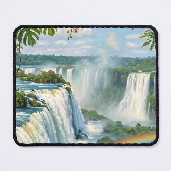 Item preview, Iguazu Falls Tropical Window View Art Print designed and sold by Ada’s Mystic Atelier .