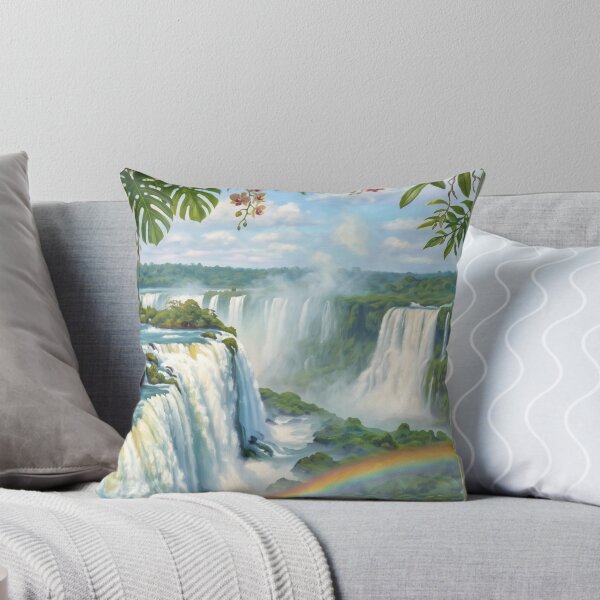 Item preview, Iguazu Falls Tropical Window View Art Print designed and sold by Ada’s Mystic Atelier .
