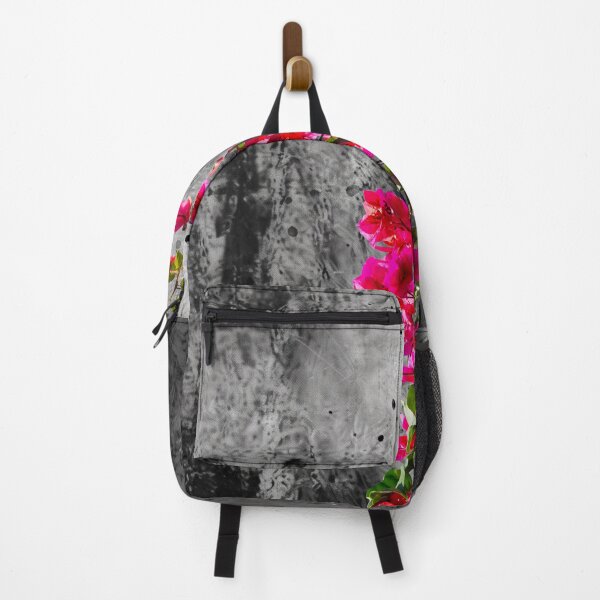 Item preview, Vibrant Pink Bougainvillea Over Grayscale Textured Wall designed and sold by ThaCriações.