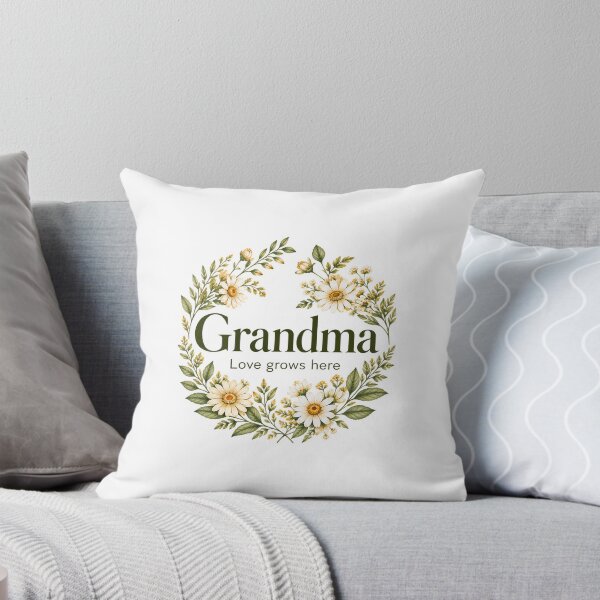 Item preview, Grandma Love Grows Here Floral Daisy Wreath designed and sold by Raïzz.
