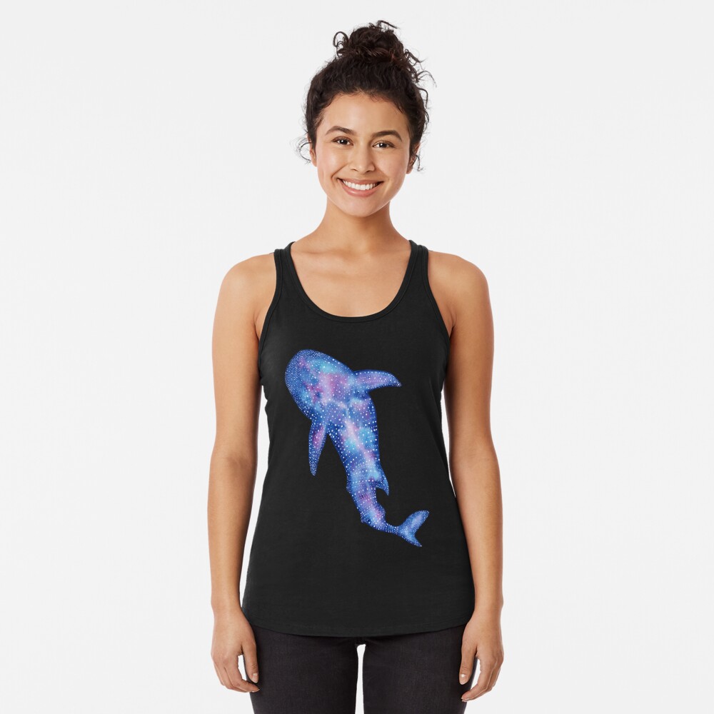 Discover Galaxy Whale Shark Watercolor Painting Racerback Tank Top