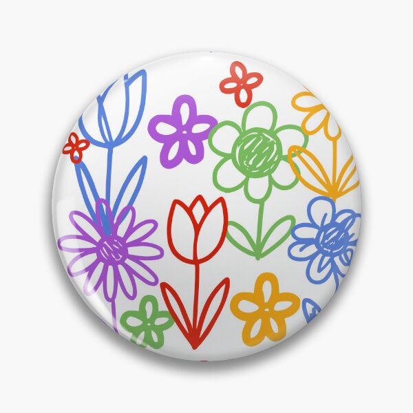 Item preview, Garden of Happiness – Colorful Hand Drawn Flower Garden designed and sold by LinaDesign Store.
