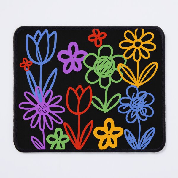 Item preview, Garden of Happiness – Colorful Hand Drawn Flower Garden designed and sold by LinaDesign Store.