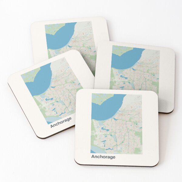 Artikelvorschau, Minimalistische Kartenkunst von Anchorage entworfen und verkauft von MapsNerd.