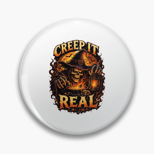 Item preview, Creep It Real Halloween Pumpkin Witch Hat Spooky Bats Moon designed and sold by felixpalette.
