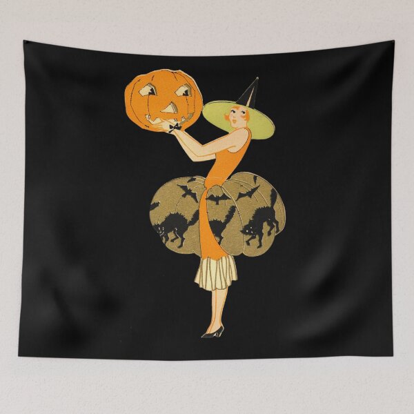 Item preview, Pumpkin Art Deco Witch designed and sold by amanda150771.