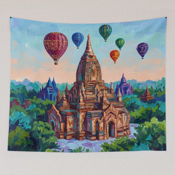 Aperçu de l'œuvre Impression acrylique de voyage Bagan Myanmar créée et vendue par POSTERIOCREW.