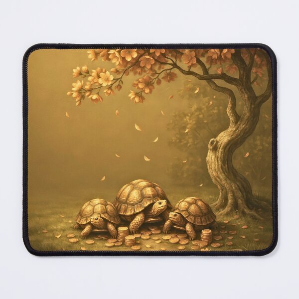 Item preview, Golden Tortoises Under the Blossom Tree designed and sold by CheersTOGETHER.