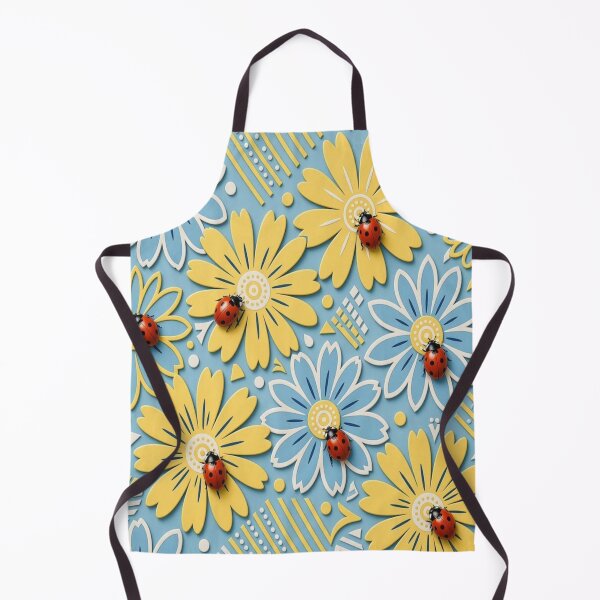 Item preview, Cute Ladybugs and Daisy Flowers Papercut Seamless Pattern designed and sold by Breezes-of-Ida.