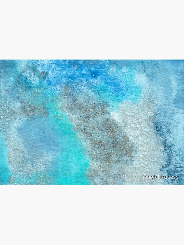Small Blue Watercolor Bleed Painting by jenofalltradesc