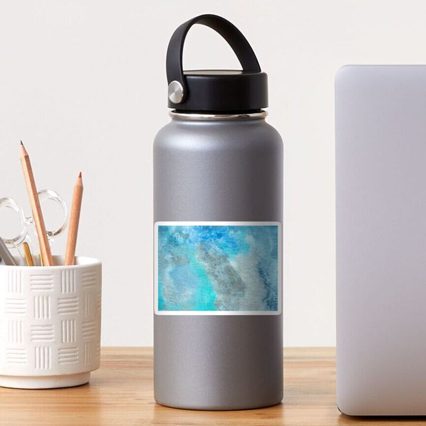 Small Blue Watercolor Bleed Painting Sticker