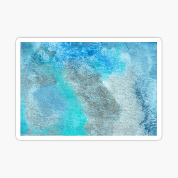 Small Blue Watercolor Bleed Painting Sticker
