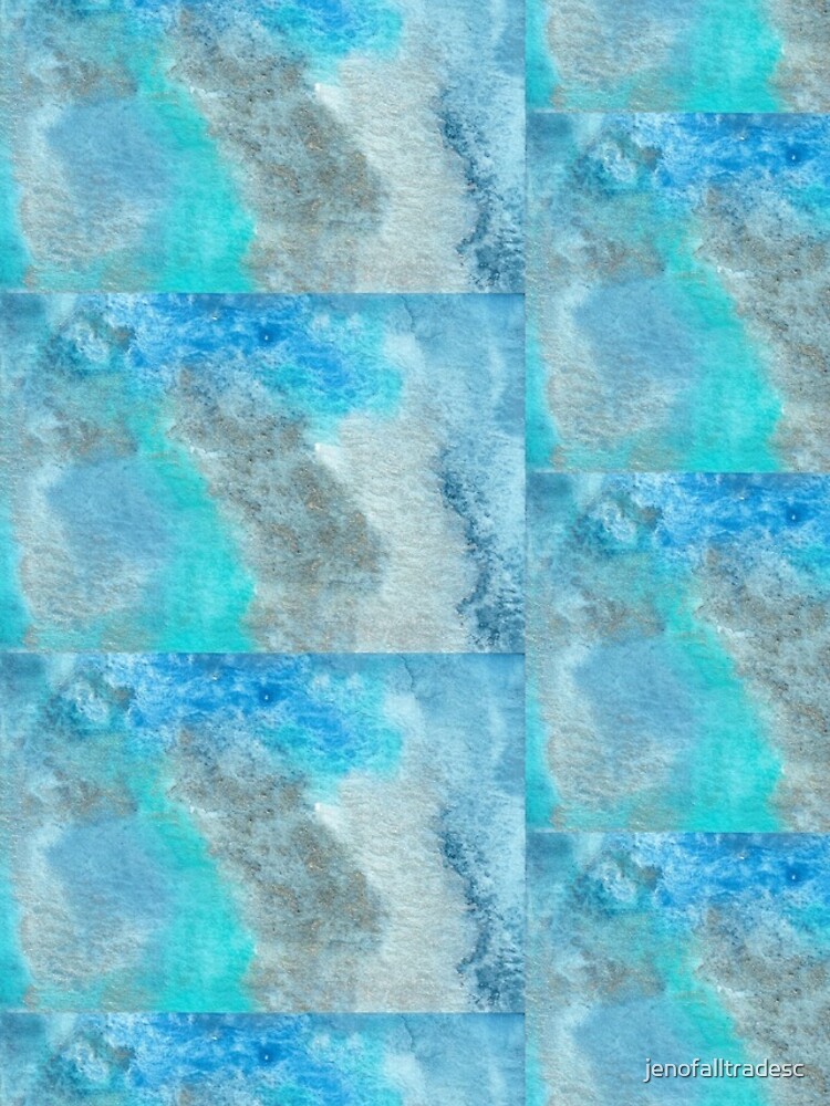 Small Blue Watercolor Bleed Painting by jenofalltradesc