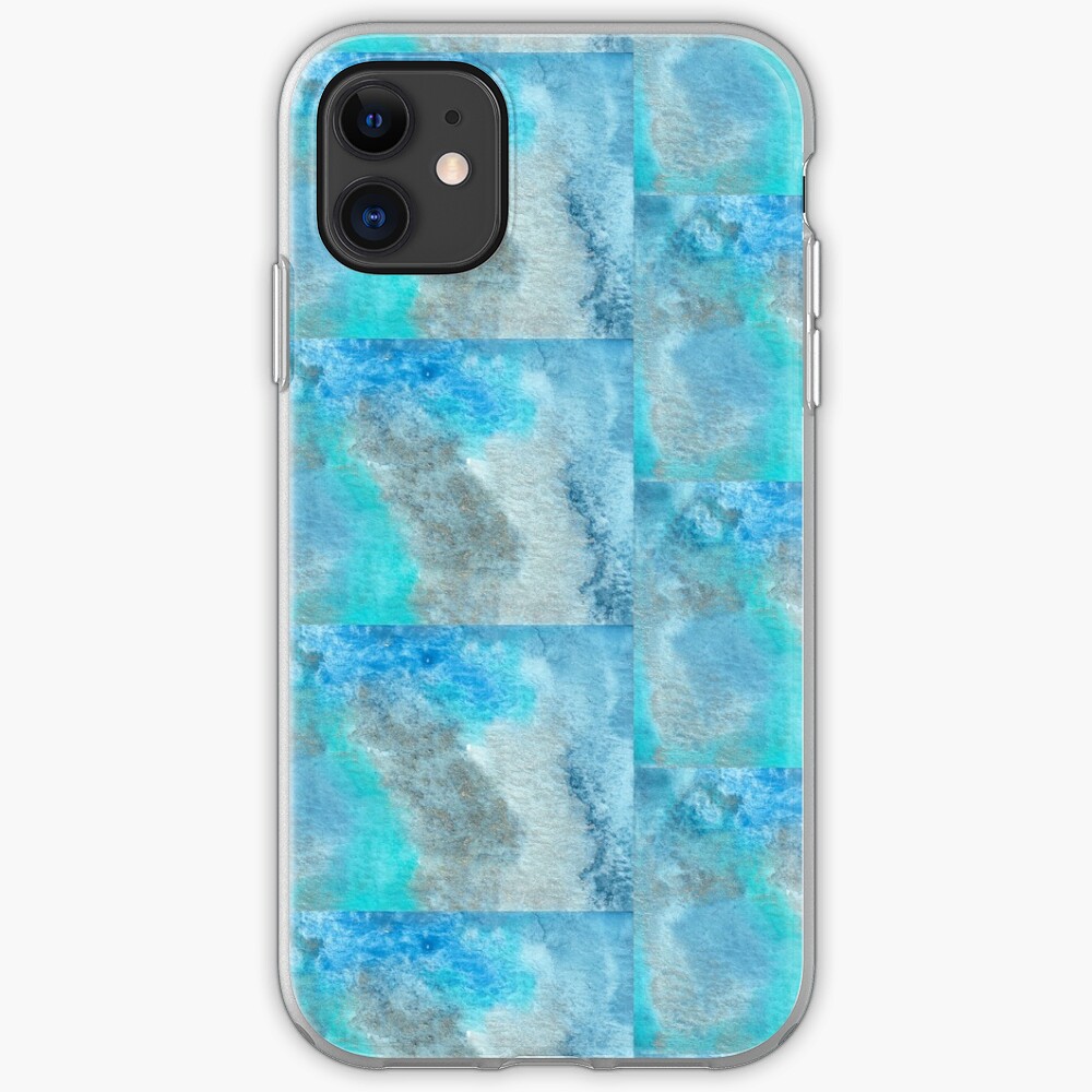 Small Blue Watercolor Bleed Painting iPhone Case & Cover