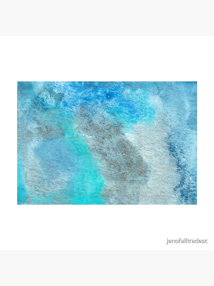 Small Blue Watercolor Bleed Painting by jenofalltradesc
