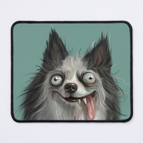 Item preview, Funny Crazy Dog Portrait – Silly Fluffy Dog Art designed and sold by jassoart.