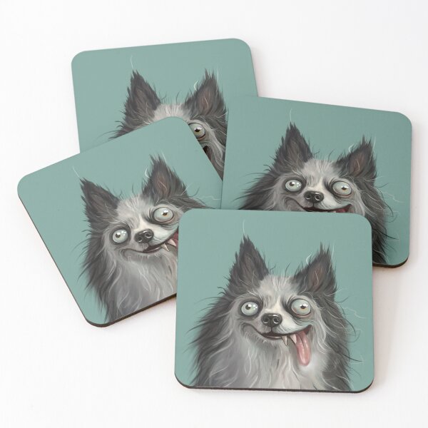 Item preview, Funny Crazy Dog Portrait – Silly Fluffy Dog Art designed and sold by jassoart.