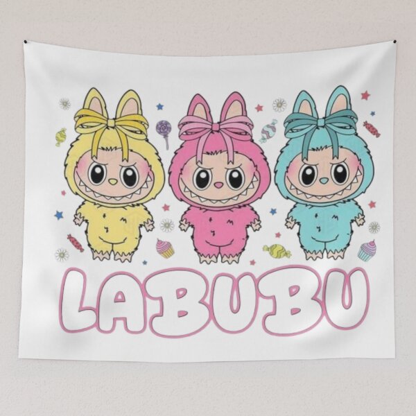 Item preview, Three Cute Pastel Labubu Kawaii Monsters Art designed and sold by AesthinkArt.